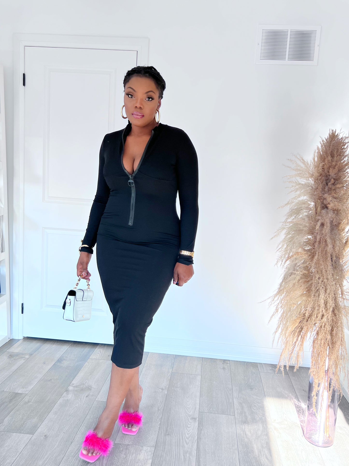 Black zipper dress